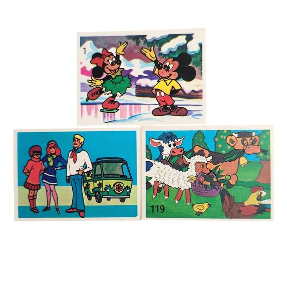 1981 Vintage Cartoon Cards 2 1/8 x 2 7/8  Lot Of 3 From Spain New Other - Picture 1 of 5
